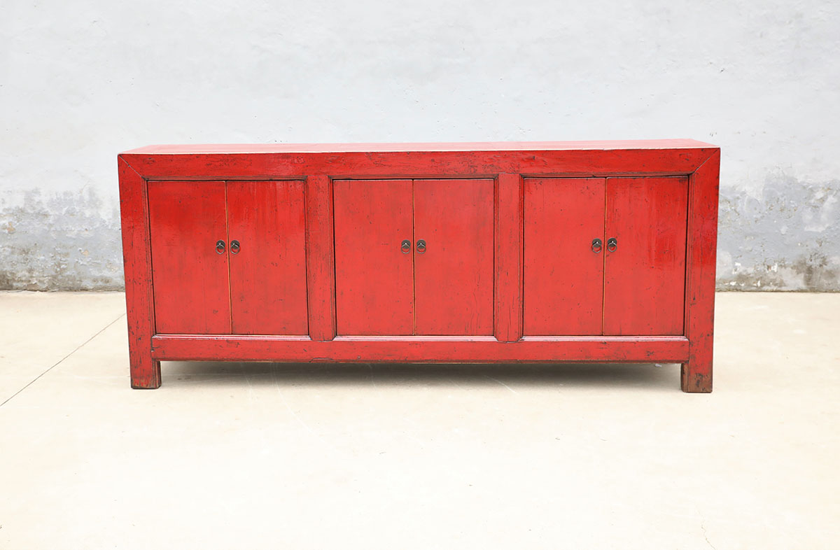 Grande credenza lacca rossa